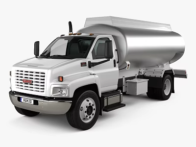 White Heavy Duty Tanker Truck With Large Fuel Tank For Commercial Use 3d model