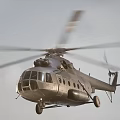 Silver Metallic Helicopter With Extended Rotors Parked On Ground And Multiple Windows