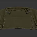 Olive Green Fabric Covered Bench Furniture With Wrinkled Design And Long Shape