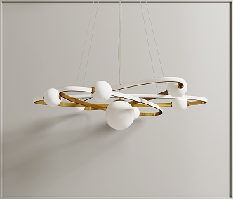 Light Luxury Chandelier Minimalist Chandelier Restaurant Chandelier 3d model