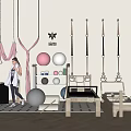 Indoor Fitness Equipment With Aerial Yoga Straps Yoga Balls Balance Beam And Parallel Bars