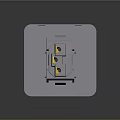 Switch Panel 3D Model With Gray Base Yellow Components And Structural Details