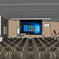 Bright Kindergarten Classroom With Wooden Chairs And Large Interactive Screen For Children