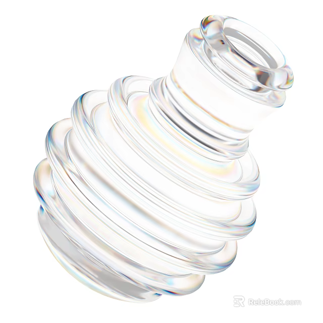 Modern Transparent Glass Decorative Ornament Set With Spiral Layered Design 3d model 