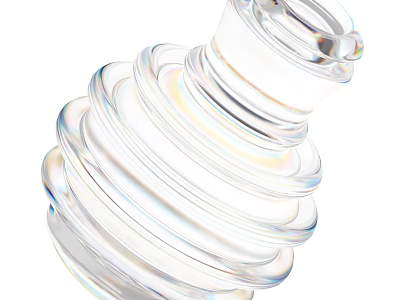 Modern Transparent Glass Decorative Ornament Set With Spiral Layered Design 3d model