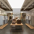 Traditional Chinese Clothing Store with Red Eaves White Walls and Blue White Qipao Mannequins