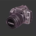 Professional Canon Digital Camera With Silver Body And High Quality Lens
