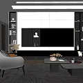 Modern Elegant TV Background Wall Design With Built in Shelves And Ambient Lighting