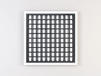 Square Grid Light Featuring Black Grille and White Bulbs in Grid Arrangement 3d model