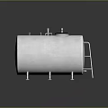Silver Metal Cylindrical Industrial Storage Tank With Ladder And Top Cover