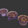 Assorted Mixed Nuts with Almonds Cashews in Elegant Silver and Gold Trays