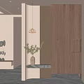 Nordic Cream Middle Ancient Style Shoe Cabinet Partition Entrance 3d model
