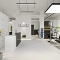 Modern Beauty Hair Salon Interior Design With White Decor Reception Desk Hairdressing Chairs And Mirrors
