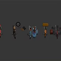 Colorful Motorcycles with Unique Designs Various Styles and Sidecars on