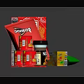 Beverages Display With Nescafé Canned Coffee Boxed Orange Juice And Snacks