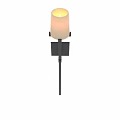 Modern Black Metal Wall Sconces With Beige Fabric Shade For Indoor Lighting