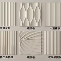 Decorative Wall Panels with Middle Wave Special Shape Large Wave Grid and Semi-Circle Designs 3d model
