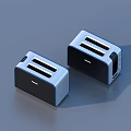 Modern Two Slice Toasters With Sleek Design And Blue Black Color For Home Kitchen