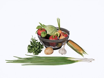 Modern Vegetable Combination 3d model