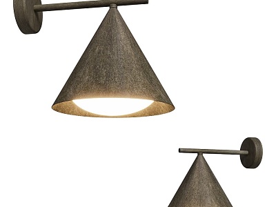 Cone modern metal wall lamp 18w 3d model