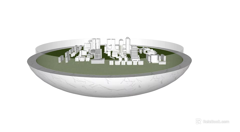 Commercial Equipment For Urban Model Display With Bowl Shaped Architectural Structure 3d model 