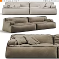 Modern double sofa multiplayer sofa 3d model
