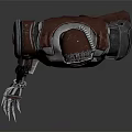 Futuristic Sci Fi Character With Metallic Armor Red Cape And Mechanical Body Structure