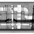 Gray Ceiling Architectural Structure With Metal Pipes And Framework Details