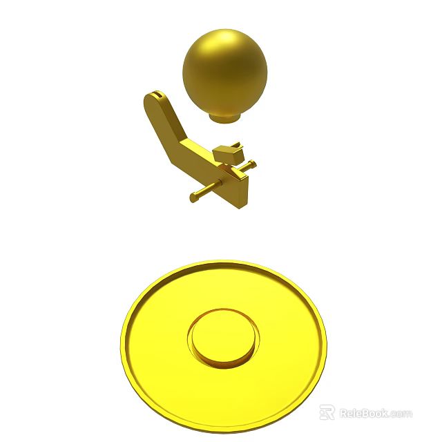 Golden Decorative Components With Spherical Top And Circular Base Design 3d model 