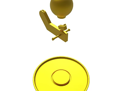 Golden Decorative Components With Spherical Top And Circular Base Design 3d model