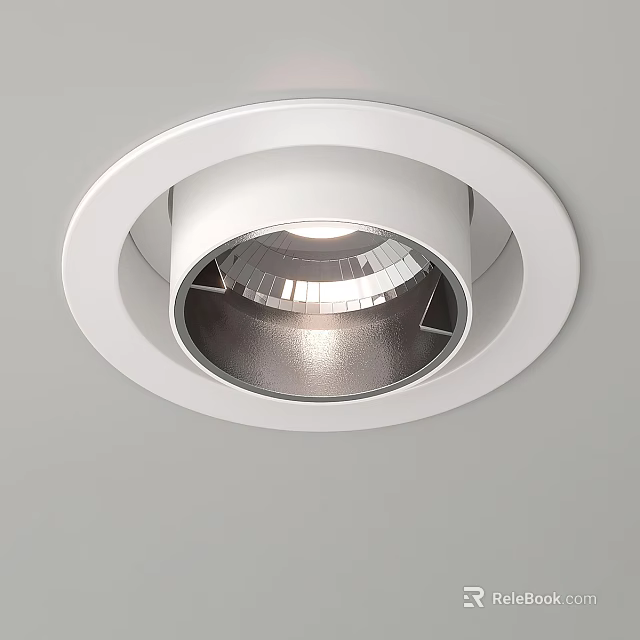 Modern Recessed Ceiling Light With White Trim And Bright Illumination 3d model