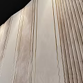 Modern Light Beige Textured Wall With Vertical Striped Design Illuminated By Lights 3d model