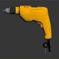 Yellow WORKPRO Electric Drill Power Tool With Drill Bit And Ergonomic Handle Design 3d model