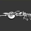 Futuristic Sci Fi Mechanical Device With Complex Metal Structure Pipes Gears And Glowing Orange Components