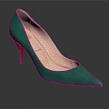Women's Green Pointed Toe High Heels Featuring Red Heel Elegant Fashion Design