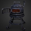 stove stove big stove iron stove coal charcoal wood 3d model