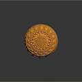 Gold Ring Featuring Intricate Carved Dome Design With Ornate Sculptural Patterns 3d model