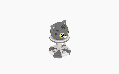 Modern amusement facilities children's playground kitten electric 3d model