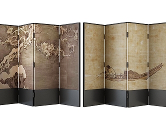 new chinese style screen 3d model