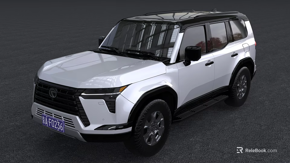 Sleek White SUV Car With Modern Design Black Roof Alloy Wheels And Front Grille 3d model 