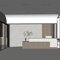 Modern Front Office Front Desk 3d model