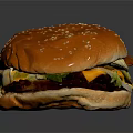 Juicy Hamburger With Sesame Seed Bun Beef Patty Cheese And Lettuce