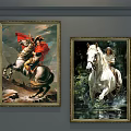 Animal Paintings with Horse and Rider in Dynamic Scenes and Decorative Framed Art