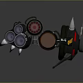 Unique Decorative Household Item With Black Circular Base Spikes And Metal Claw Design