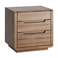 Modern Walnut Bedside Table With Two Drawers And Sleek Design 3d model