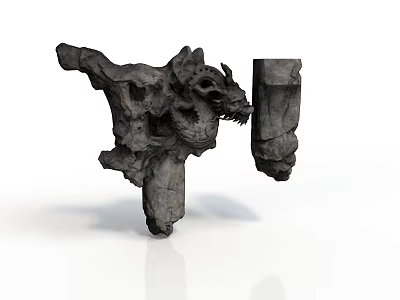 Intricate Hand Carved Stone Mythical Creature Sculpture With Detailed Textures 3d model