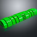 Cartoon Scene Featuring Green Pipe With Connected Rings And White Lines On Dark Background