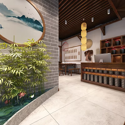 Chinese Restaurant Farmhouse Restaurant 3d model