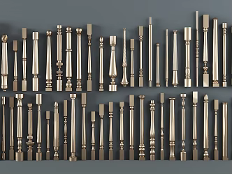 European-style metal railing combination 3d model