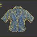 Classic Blue Short Sleeve Blazer With Collared Design And Button Front